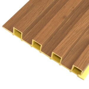 6.3"x114" Teak Brown WPC Fluted Wall Panel (W-04) (2900x160x24 mm)