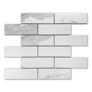 2x6 La Mallorca Milano Bianco Brick Matte Porcelain Mosaic