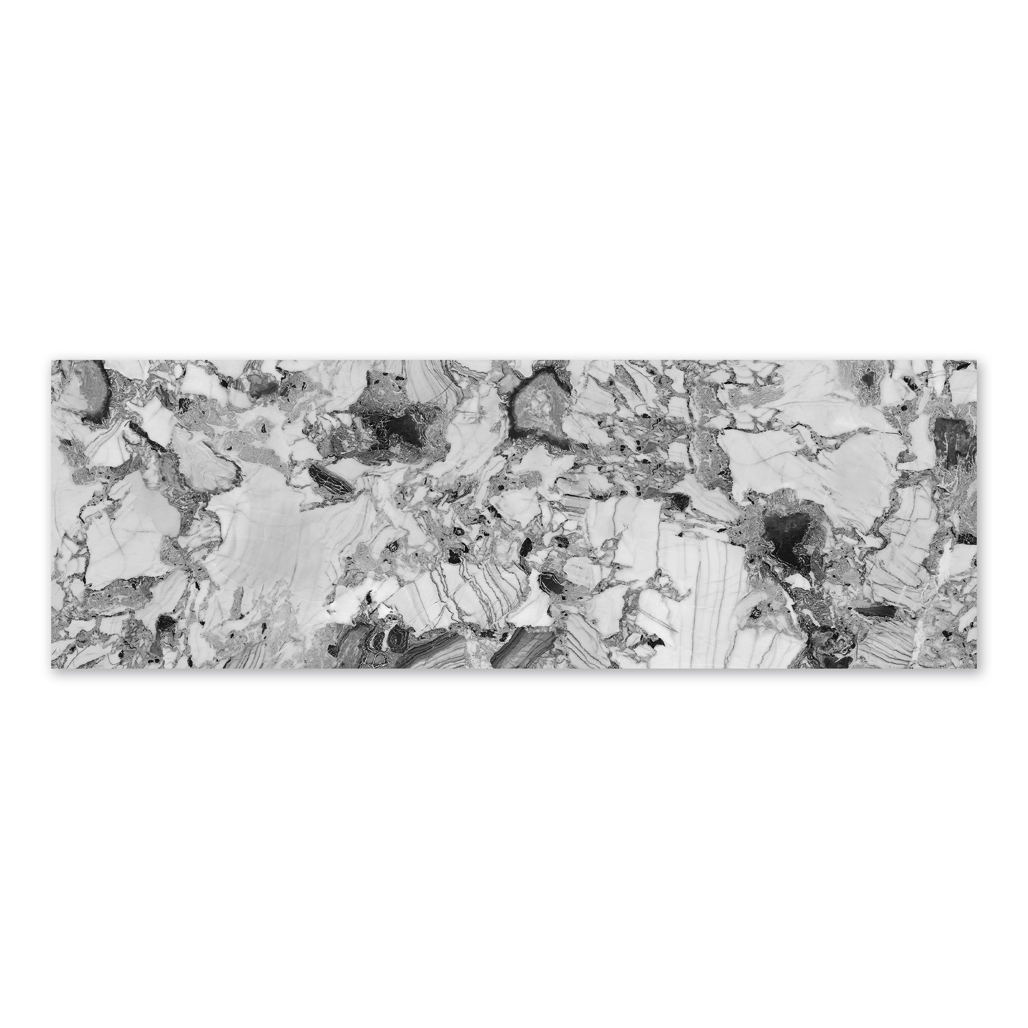 32x96 Black White Cold Emerald polished porcelain slab