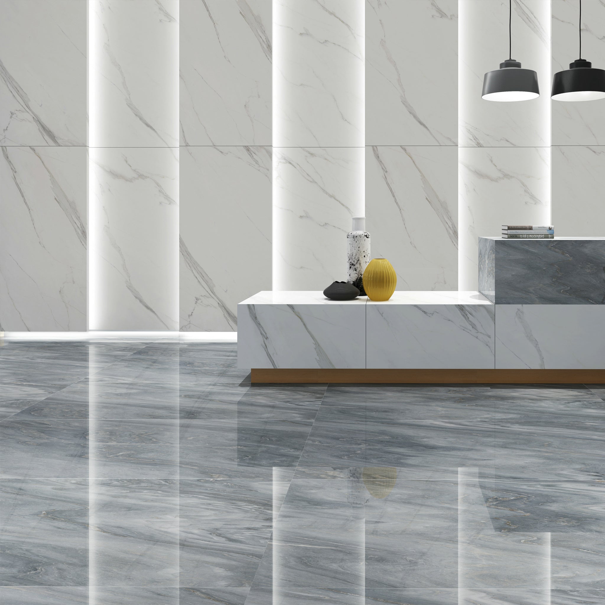 Versailles Bianca porcelain slab view
