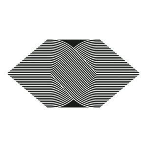 7x13 Kayak Streamline black and white porcelain tile
