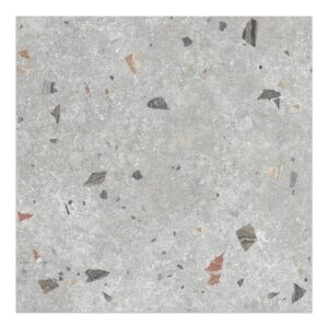 24x24 Sonar Terrazzo Silver Matte Porcelain Tile