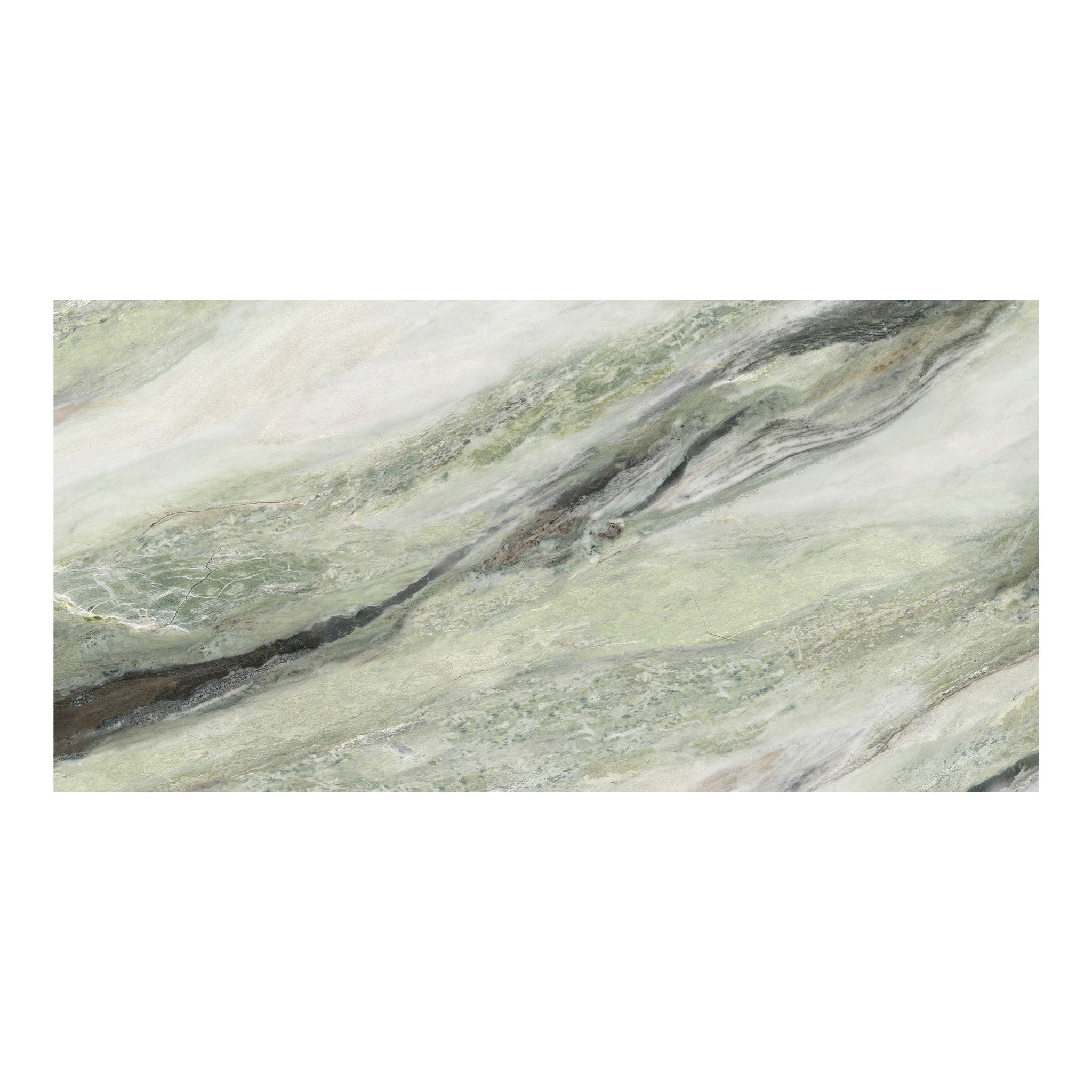 36x72 Panda Green polished porcelain slab