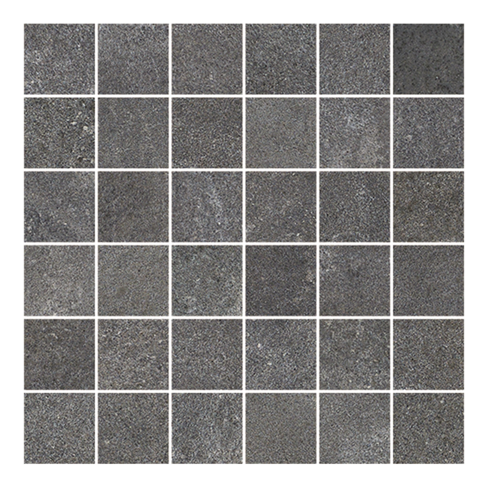 2x2 Coal cement look matte porcelain mosaic