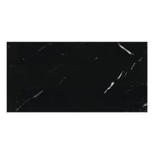 24x48 Nero Marquina Shadow Polished Porcelain Tile Final Sale