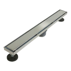 24" Stainless Steel Linear Shower Drain, Bright Clear Chrome