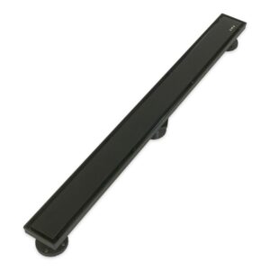 30" Stainless Steel Linear Shower Drain, Matte Black