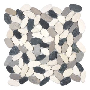 Flat Pebble Spa Cool Blend Natural Stone Mosaic