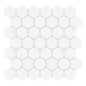 2x2 Solid Super White Hexagon Matte Porcelain Mosaic