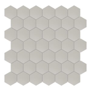 2x2 Solid Light Grey Hexagon Matte Porcelain Mosaic