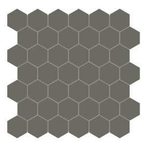 2x2 Solid Dark Grey Hexagon Matte Porcelain Mosaic