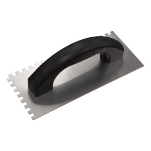 9x4 carbon steel trowel with quarter inch square notches