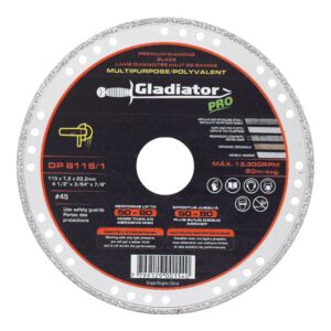 115x1.2x22.2 mm Gladiator Pro Premium Diamond Blade Multipurpose DP 8115/1